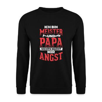 Meister Geschenk Prüfung - Unisex Pullover - Schwarz - Vorne - Alina (178cm) & Michal (187cm)