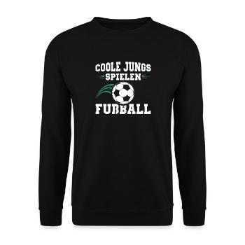 Fußballer Coole Jungs Spielen Fußball Geschenkidee - Unisex Pullover - Schwarz - Vorne - Alina (178cm) & Michal (187cm)
