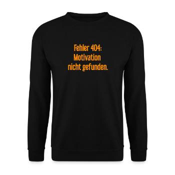 Erreur 404 : Motivation introuvable - Sweat-shirt Unisexe - noir - Devant - Alina (178cm) & Michal (187cm)
