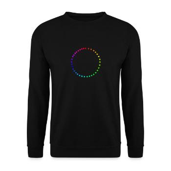 Colorful star circle rainbow design gift idea - Unisex Sweatshirt - black - Front - Alina (178cm) & Michal (187cm)