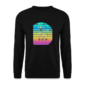 Die Top Sportart Saison ist die coole Dart - Unisex Pullover - Schwarz - Vorne - Alina (178cm) & Michal (187cm)