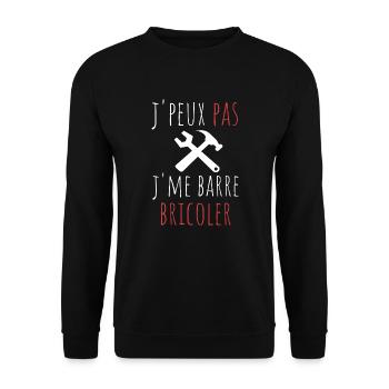 j'peux pas j'me barre bricoler cadeau anniversaire - Sweat-shirt Unisexe - noir - Devant - Alina (178cm) & Michal (187cm)