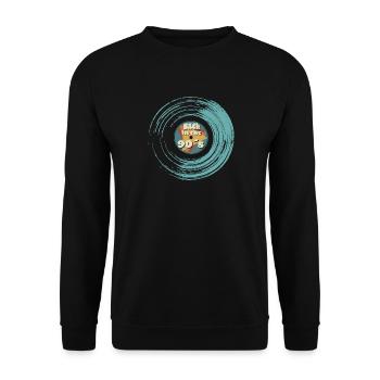 Zurück in die 90´s Schallplatte - Unisex Pullover - Schwarz - Vorne - Alina (178cm) & Michal (187cm)