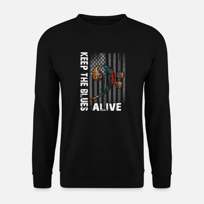 Der Blues lebt vintage Bluesdesign - Unisex Pullover - Schwarz