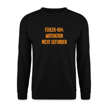 Erreur 404 : Motivation introuvable - Sweat-shirt Unisexe - noir - Devant - Alina (178cm) & Michal (187cm)