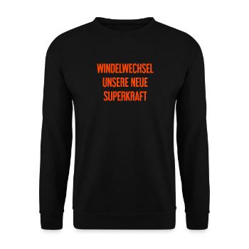 Diaper change – our new superpower - Unisex Sweatshirt - black - Front - Alina (178cm) & Michal (187cm)