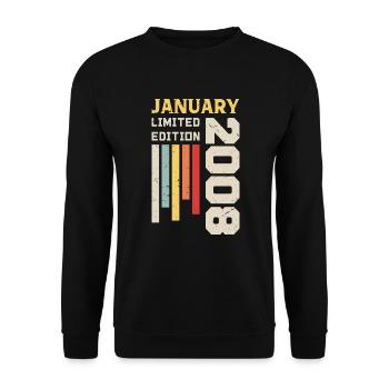 January 2008 - January 2008 Birthday Gift - Unisex Sweatshirt - black - Front - Alina (178cm) & Michal (187cm)