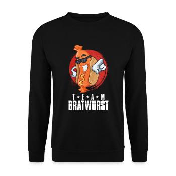 Bratwurst as a gift - Unisex Sweatshirt - black - Front - Alina (178cm) & Michal (187cm)