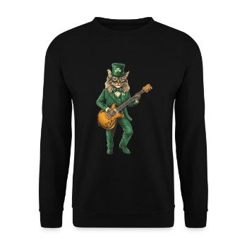 Katze - Unisex Pullover - Schwarz - Vorne - Alina (178cm) & Michal (187cm)