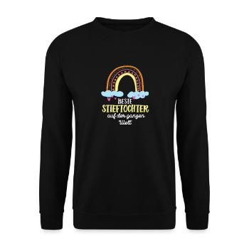 Stieftochter Geburtstag Bonus Tochter Stiefkind - Unisex Pullover - Schwarz - Vorne - Alina (178cm) & Michal (187cm)