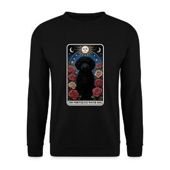 Portugiesischer Wasserhund - Unisex Pullover - Schwarz - Vorne - Alina (178cm) & Michal (187cm)
