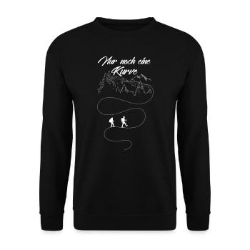 WANDERN - Nur noch eine Kurve... - Unisex Pullover - Schwarz - Vorne - Alina (178cm) & Michal (187cm)