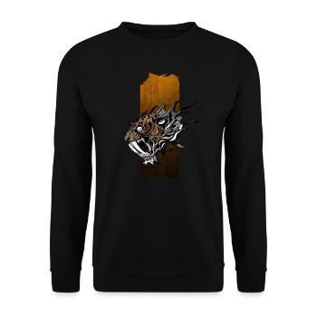 Echos der Antike: Säbelzahntiger - Unisex Pullover - Schwarz - Vorne - Alina (178cm) & Michal (187cm)
