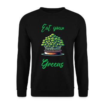 Eat Your Greens Farmer Gardener Microgreen Grower - Unisex Pullover - Schwarz - Vorne - Alina (178cm) & Michal (187cm)