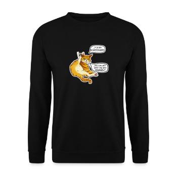 Feline Frustration: Not Today, (Cat and a box) - Unisex Sweatshirt - black - Front - Alina (178cm) & Michal (187cm)