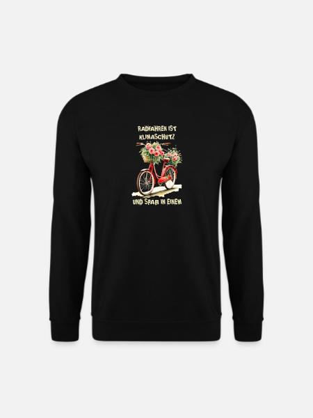 Radfahren ist Klimaschutz und Spaß in einem - Unisex Pullover - Schwarz