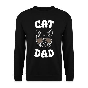 Cat Dad - Unisex Pullover - Schwarz - Vorne - Alina (178cm) & Michal (187cm)