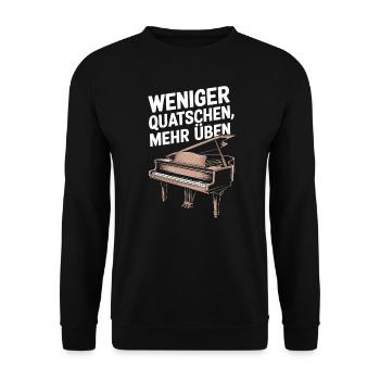 Piano Spieler Konzertflügel Klavier und Pianist - Unisex Pullover - Schwarz - Vorne - Alina (178cm) & Michal (187cm)