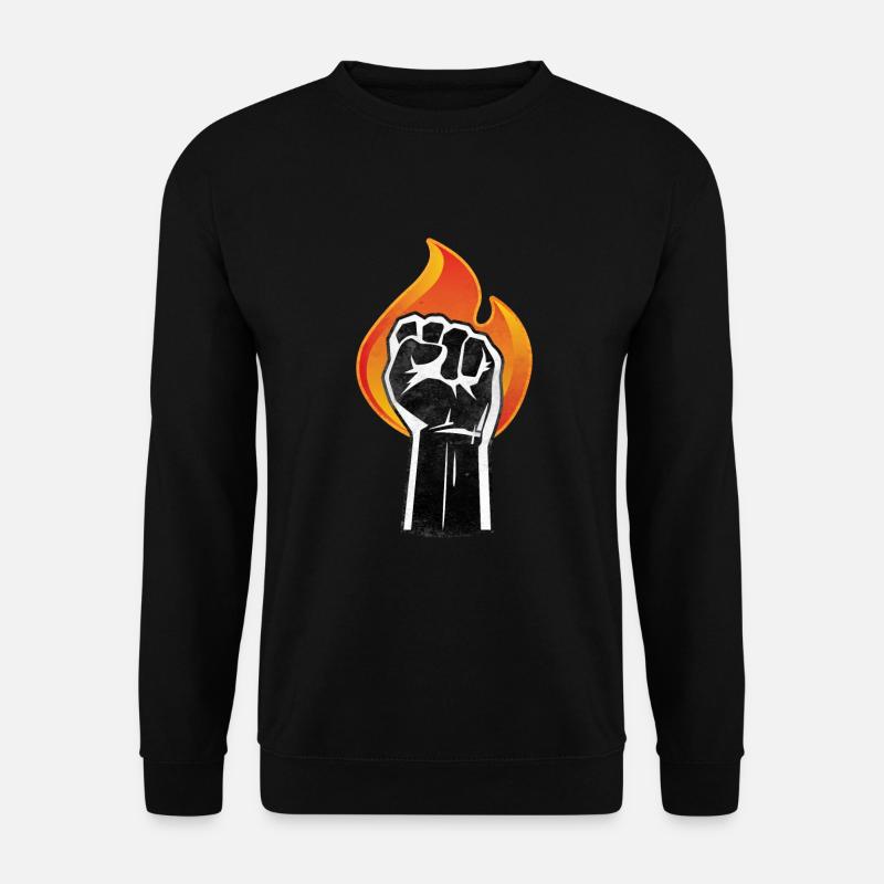 Poing levé brûle symbole de puissance noir - Sweat-shirt Unisexe - noir
