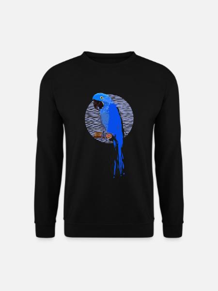 Hyazinth-Ara — Farbklecks auf einem Kreis - Unisex Pullover - Schwarz