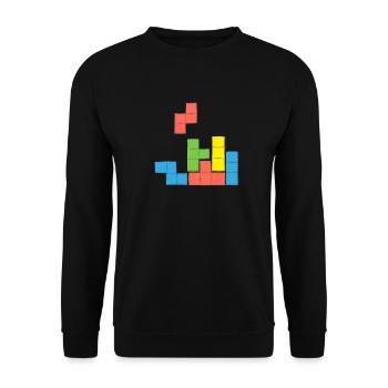 Retro Game tetriss spiel - Unisex Pullover - Schwarz - Vorne - Alina (178cm) & Michal (187cm)