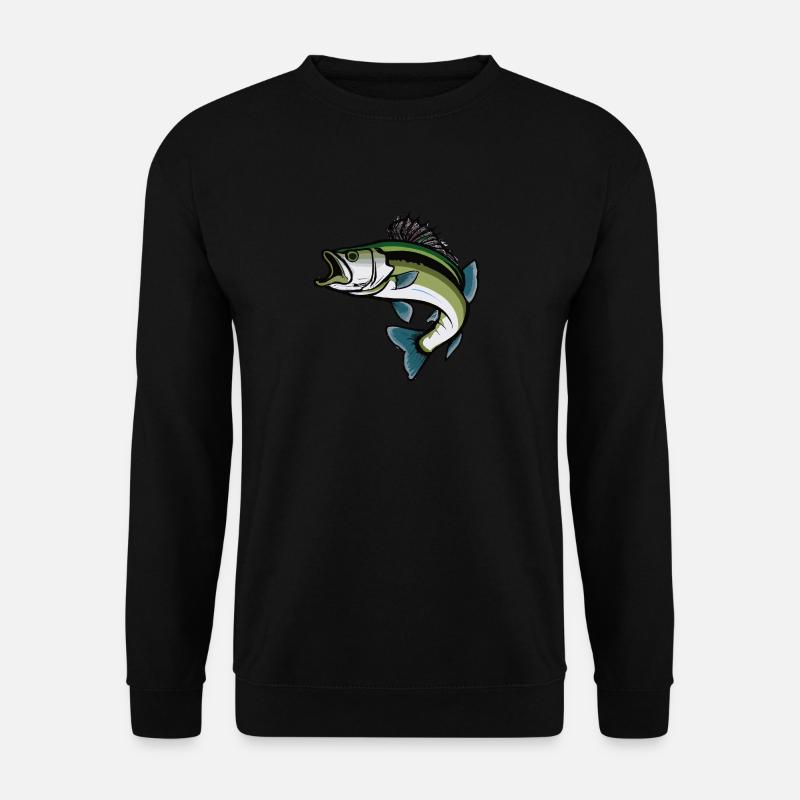 Springender Bass Fisch - Unisex Pullover - Schwarz
