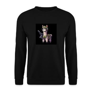 Kampf-Lama - Unisex Pullover - Schwarz - Vorne - Alina (178cm) & Michal (187cm)
