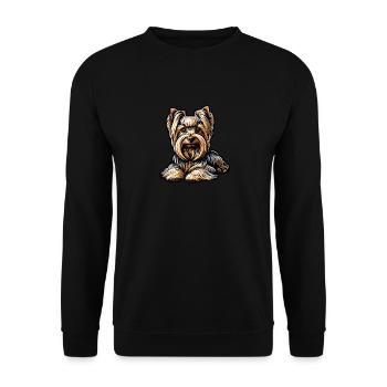 Yorkshire Terrier - Unisex Pullover - Schwarz - Vorne - Alina (178cm) & Michal (187cm)