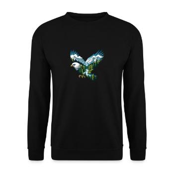 Eagle Natur Abenteuer Camping - Unisex Pullover - Schwarz - Vorne - Alina (178cm) & Michal (187cm)