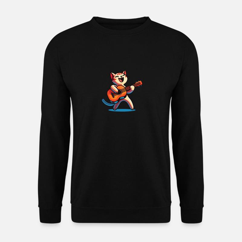 Musiker Katze Violine - Unisex Pullover - Schwarz