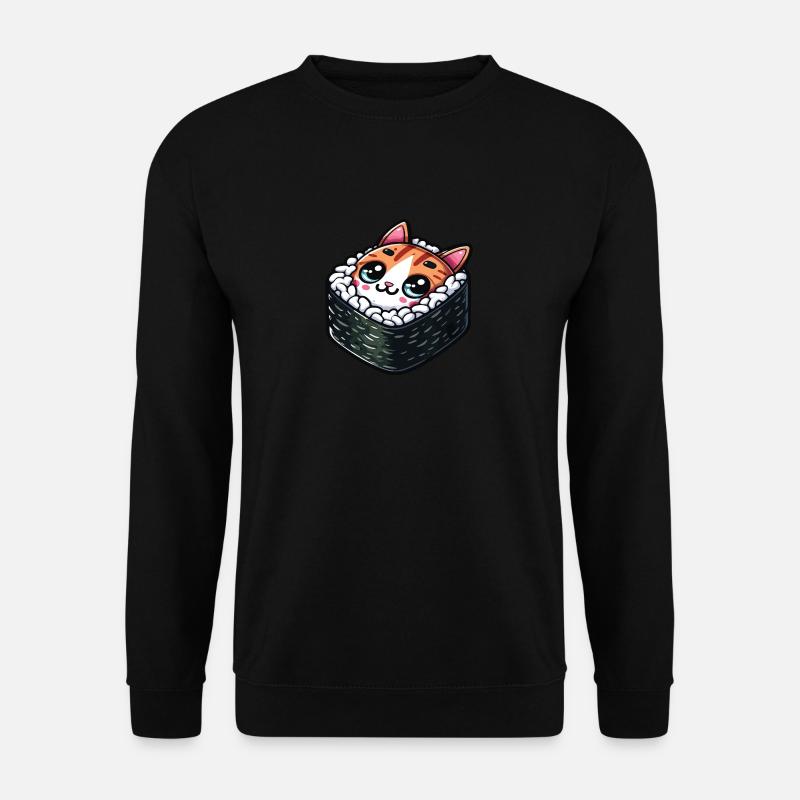 Sushi Katze - Unisex Pullover - Schwarz