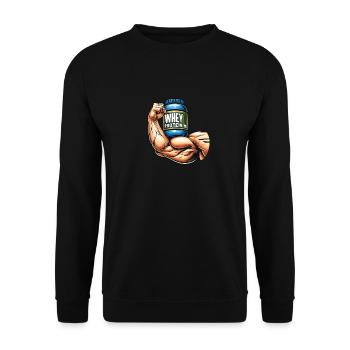 Molkenprotein-Muskel - Unisex Pullover - Schwarz - Vorne - Alina (178cm) & Michal (187cm)