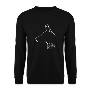 KELPIE Profile Dog Dogs Herding Dog Wilsigns - Unisex Sweatshirt - black - Front - Alina (178cm) & Michal (187cm)
