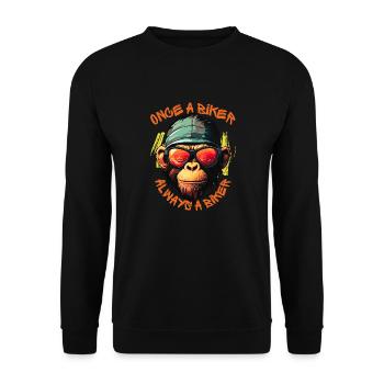 Once A Biker - Always A Biker - Unisex Sweatshirt - black - Front - Alina (178cm) & Michal (187cm)