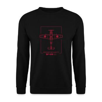Messerscmitt BF-109 E3 - Unisex Pullover - Schwarz - Vorne - Alina (178cm) & Michal (187cm)