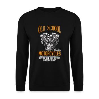 Motorcycle chopper biker gift hobby - Unisex Sweatshirt - black - Front - Alina (178cm) & Michal (187cm)