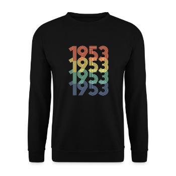 Cool Retro 1953, 70 ans, cadeau de 70e anniversaire - Sweat-shirt Unisexe - noir - Devant - Alina (178cm) & Michal (187cm)