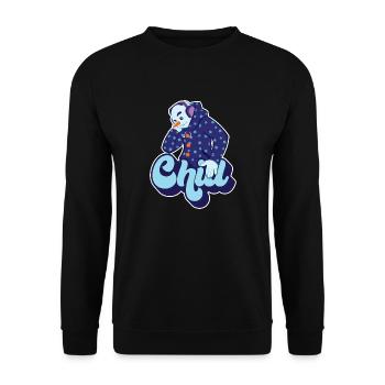 Chill Cool Fun Schneemann Winter Schnee Weihnachtsgeschenk - Unisex Pullover - Schwarz - Vorne - Alina (178cm) & Michal (187cm)