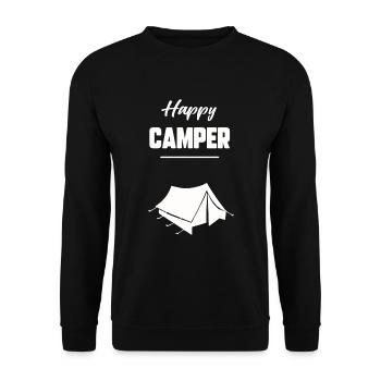 Happy camper - Sweat-shirt Unisexe - noir - Devant - Alina (178cm) & Michal (187cm)