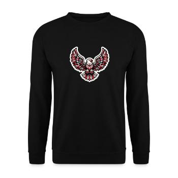 Rot-Weißer Adler - Unisex Pullover - Schwarz - Vorne - Alina (178cm) & Michal (187cm)