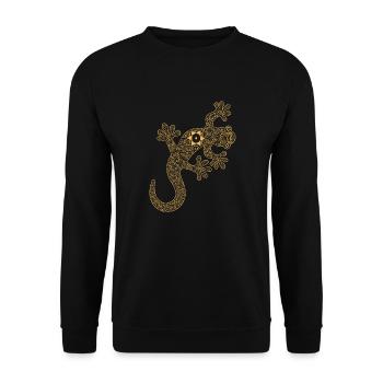 Gecko Amphibian Luxury Fashion Psychedelic Gift - Unisex Sweatshirt - black - Front - Alina (178cm) & Michal (187cm)