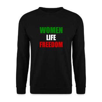 Women life freedom - Sweat-shirt Unisexe - noir - Devant - Alina (178cm) & Michal (187cm)