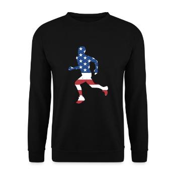 Sport Us Flag Running - Unisex Pullover - Schwarz - Vorne - Alina (178cm) & Michal (187cm)