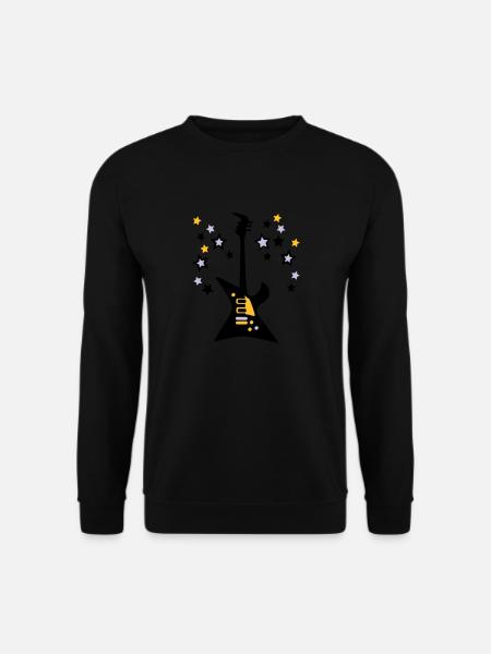 Guitare-electrique-son-etoiles - Sweat-shirt Unisexe - noir