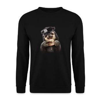 BURGER COP - Unisex Sweatshirt - black - Front - Alina (178cm) & Michal (187cm)