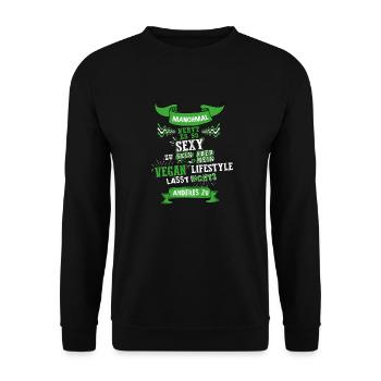 VeganSexyNeuTransp.png - Unisex Pullover - Schwarz - Vorne - Alina (178cm) & Michal (187cm)