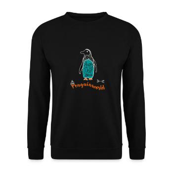 Penguin Noël neige illustration nouvelle tol année - Sweat-shirt Unisexe - noir - Devant - Alina (178cm) & Michal (187cm)