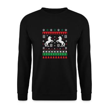 Einhorn - Ugly Christmas - Sweat-shirt Unisexe - noir - Devant - Alina (178cm) & Michal (187cm)