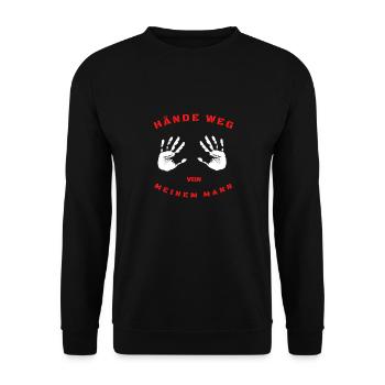 HÄNDE WEG VON MEINEM MANN - Unisex Pullover - Schwarz - Vorne - Alina (178cm) & Michal (187cm)
