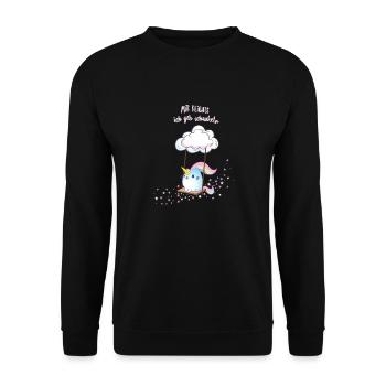 Caticorn Schaukel - Unisex Pullover - Schwarz - Vorne - Alina (178cm) & Michal (187cm)